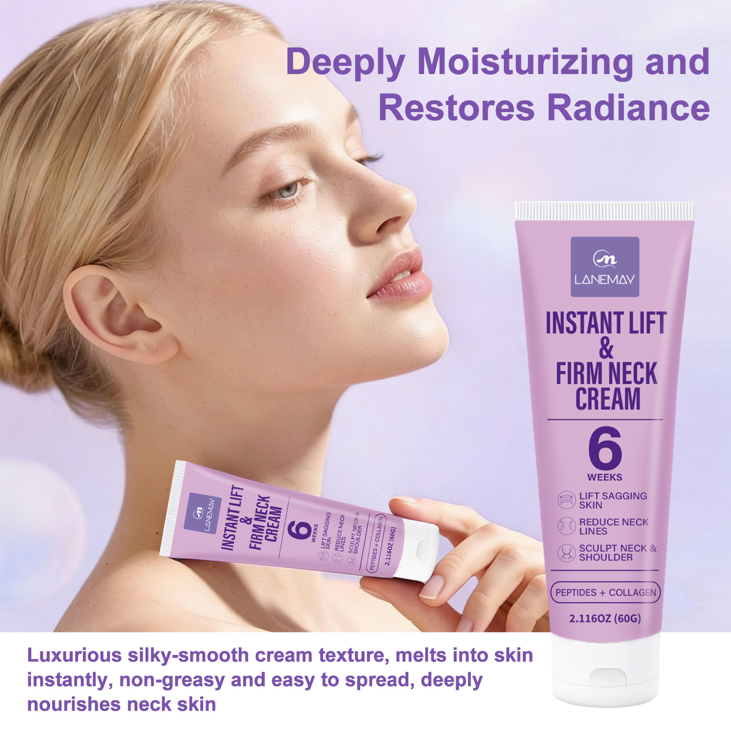 Krim Pengencang Leher Instan d - Peptide Neck Cream ulasan dan harga