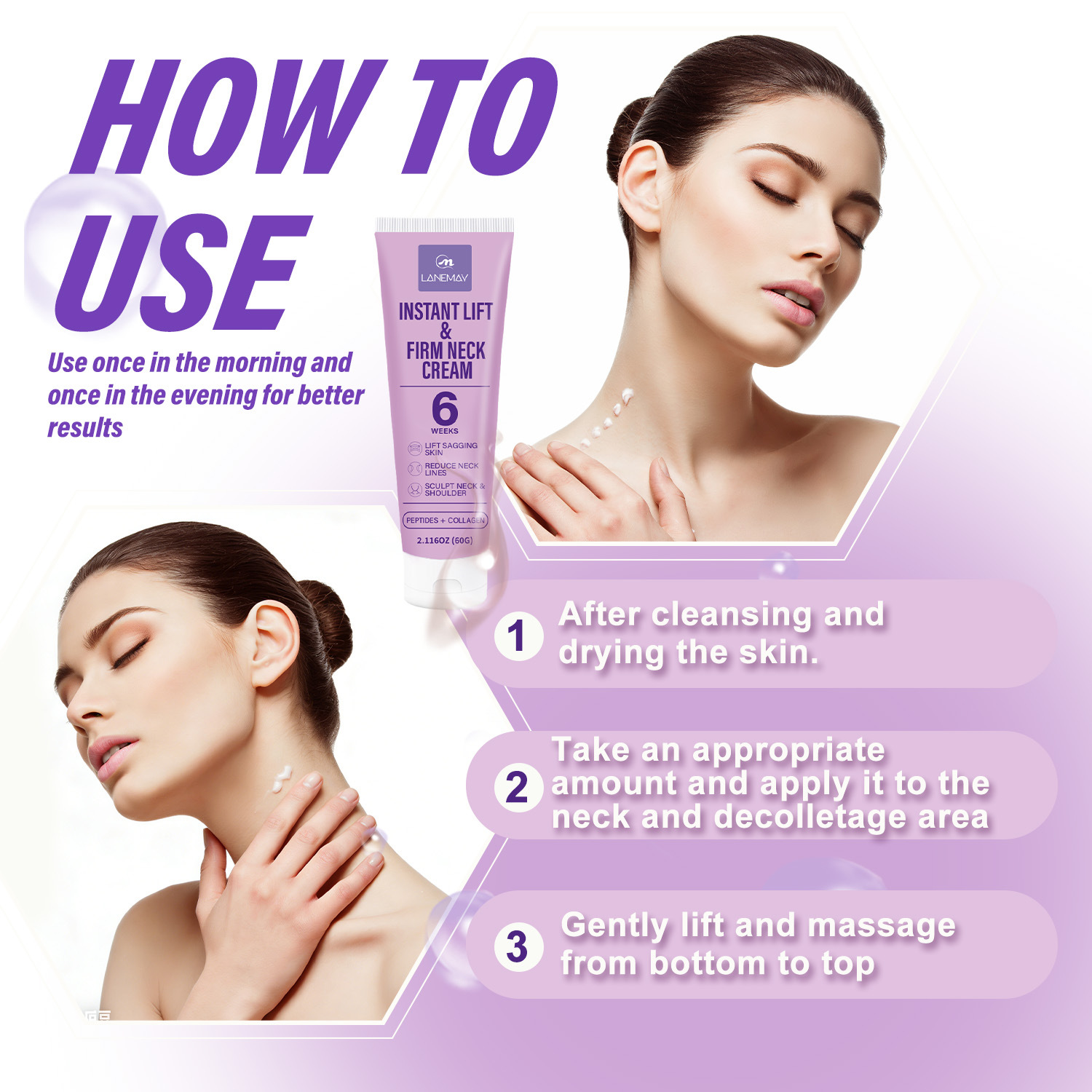 Krim Pengencang Leher Instan d - Peptide Neck Cream ulasan dan harga