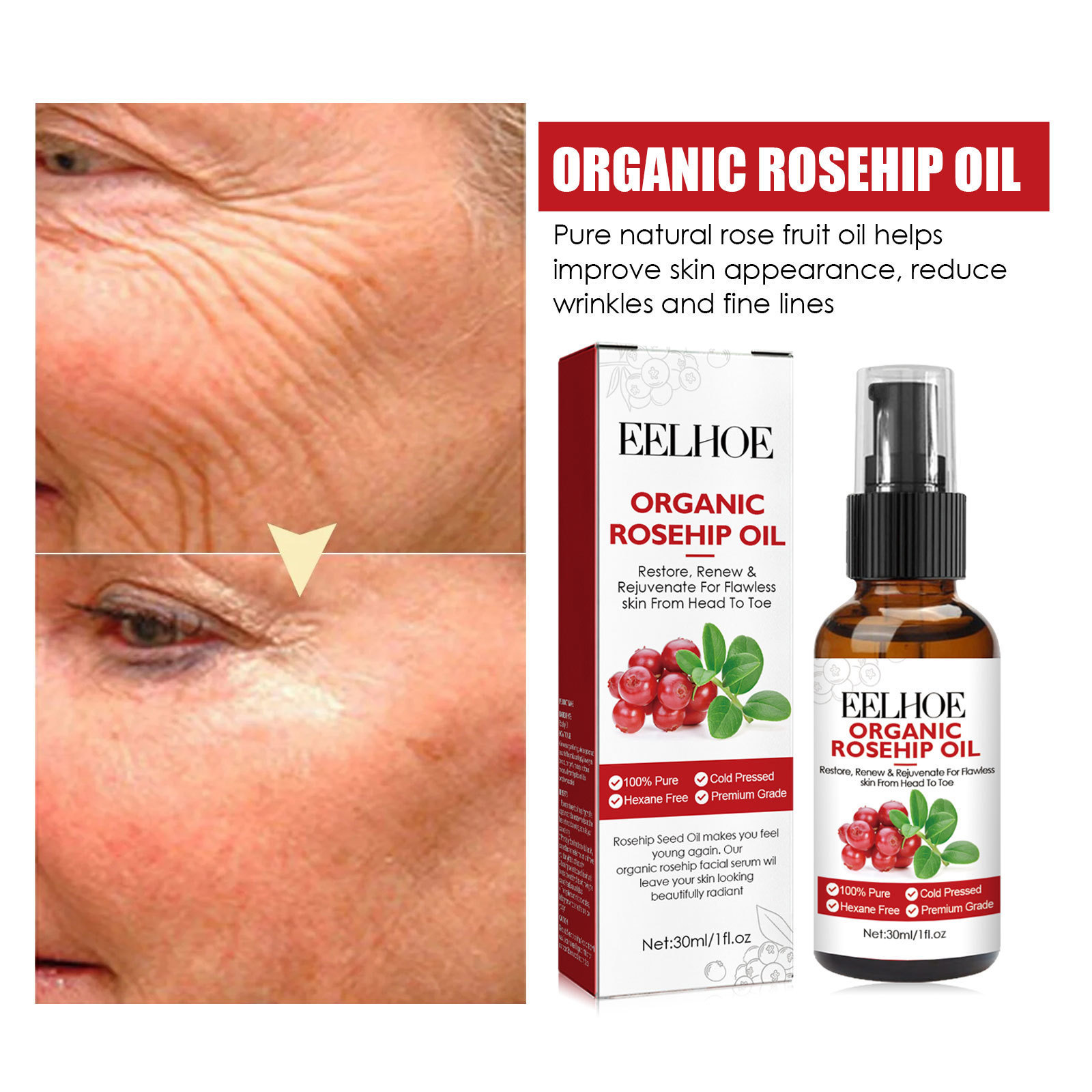 Serum Wajah Minyak Rosehip 30M - Face Oil Rosehip ulasan dan harga