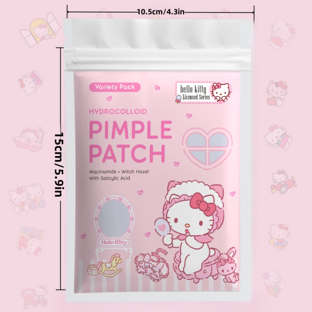 24/72pcs Hello Kitty Hydrocoll - Hydrocolloid Acne Patch ulasan dan harga